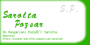 sarolta pozsar business card